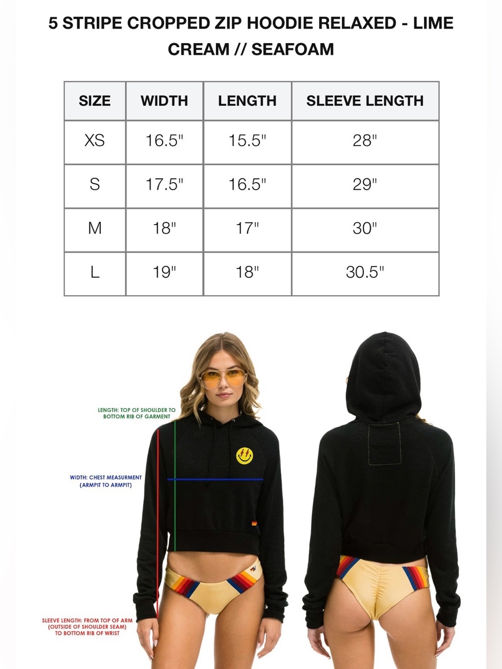 AVIATOR NATION NIP ๐ 5 STRIPE CROPPED ZIP HOODIE RELAXED LIME CREAM SEAFOAM ๐
XS - Picture 8 of 13